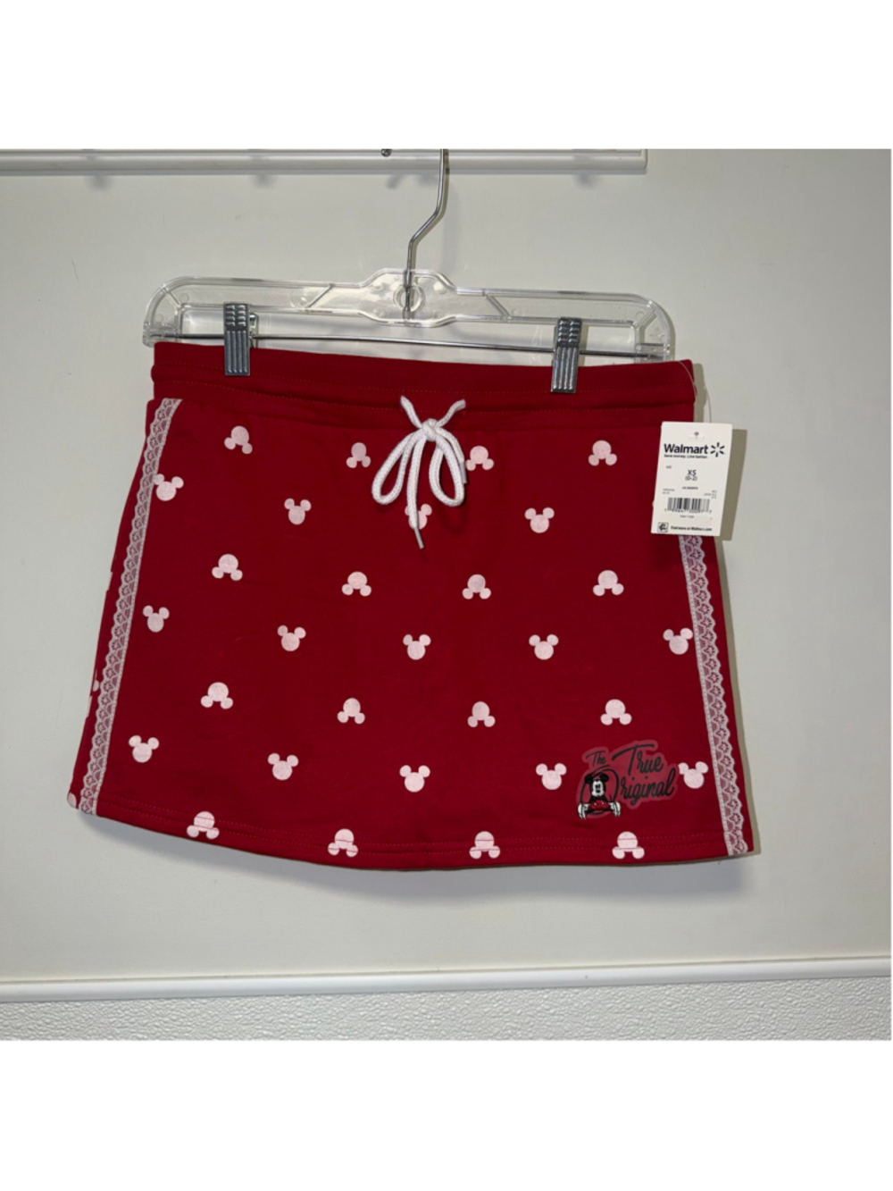 Women's Disney Mickey Mouse Mini Skirt Skort XS Red White New NWT
